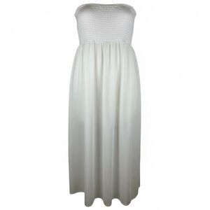 Elegant Strapless White Coverup